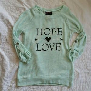 Miss Chievous Jr's Mint Hope Love Sweater